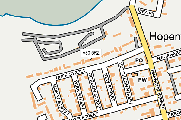 IV30 5RZ map - OS OpenMap – Local (Ordnance Survey)