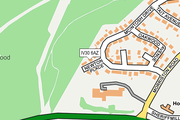 IV30 6AZ map - OS OpenMap – Local (Ordnance Survey)