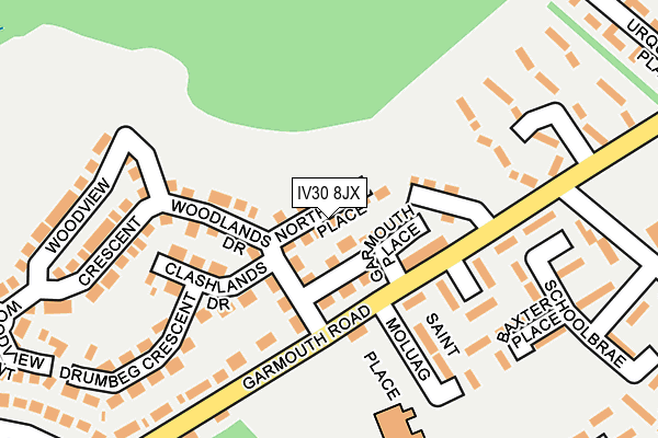 IV30 8JX map - OS OpenMap – Local (Ordnance Survey)