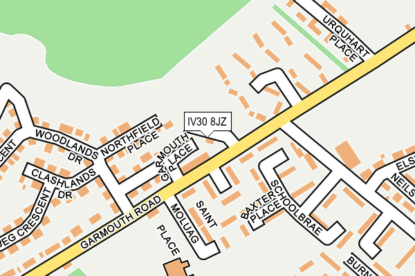 IV30 8JZ map - OS OpenMap – Local (Ordnance Survey)