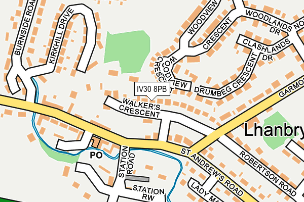 IV30 8PB map - OS OpenMap – Local (Ordnance Survey)