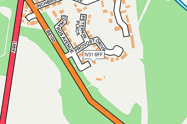 IV31 6FF map - OS OpenMap – Local (Ordnance Survey)