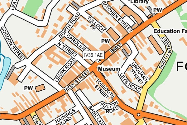 IV36 1AE map - OS OpenMap – Local (Ordnance Survey)