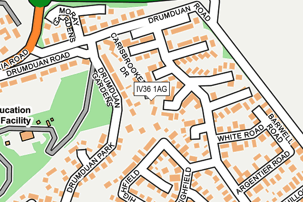 IV36 1AG map - OS OpenMap – Local (Ordnance Survey)