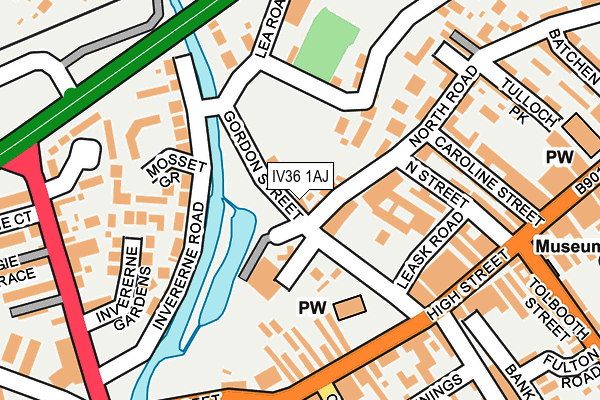 IV36 1AJ map - OS OpenMap – Local (Ordnance Survey)
