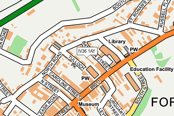 IV36 1AY map - OS OpenMap – Local (Ordnance Survey)