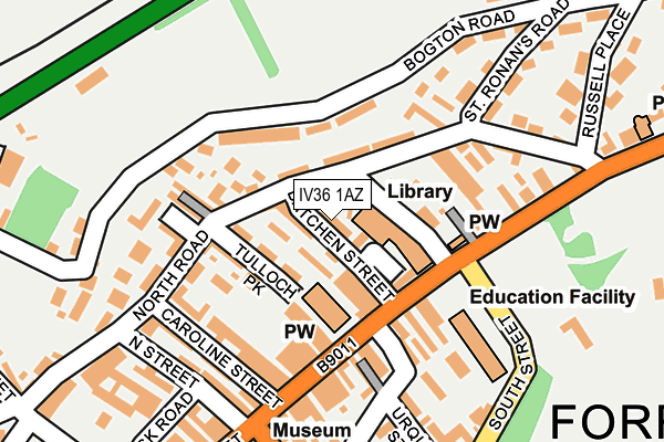 IV36 1AZ map - OS OpenMap – Local (Ordnance Survey)
