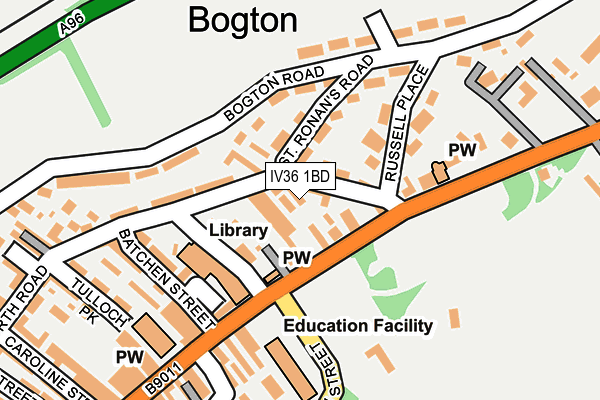 IV36 1BD map - OS OpenMap – Local (Ordnance Survey)