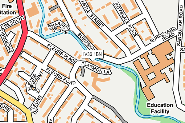 IV36 1BN map - OS OpenMap – Local (Ordnance Survey)