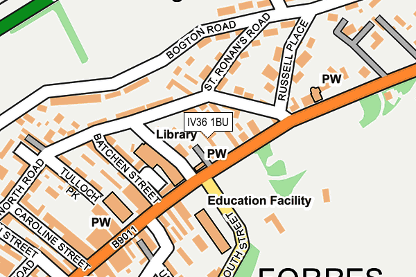 IV36 1BU map - OS OpenMap – Local (Ordnance Survey)