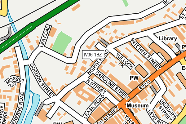 IV36 1BZ map - OS OpenMap – Local (Ordnance Survey)