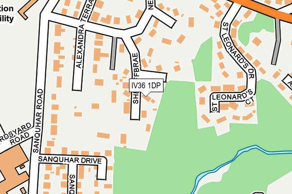 IV36 1DP map - OS OpenMap – Local (Ordnance Survey)
