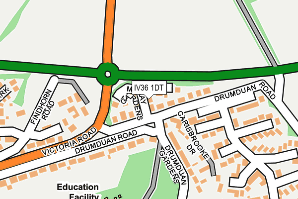 IV36 1DT map - OS OpenMap – Local (Ordnance Survey)