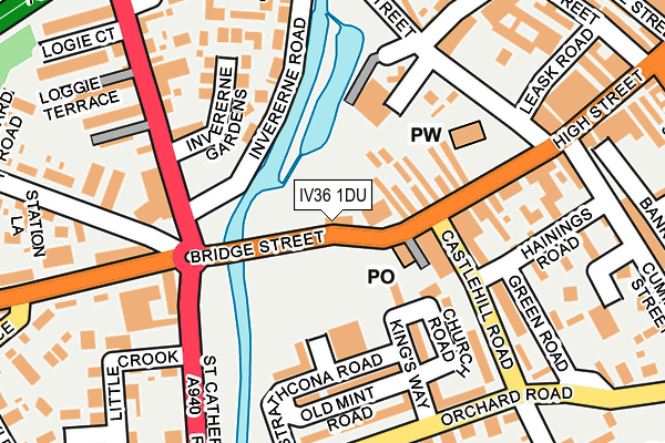 IV36 1DU map - OS OpenMap – Local (Ordnance Survey)