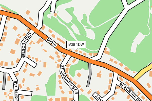 IV36 1DW map - OS OpenMap – Local (Ordnance Survey)