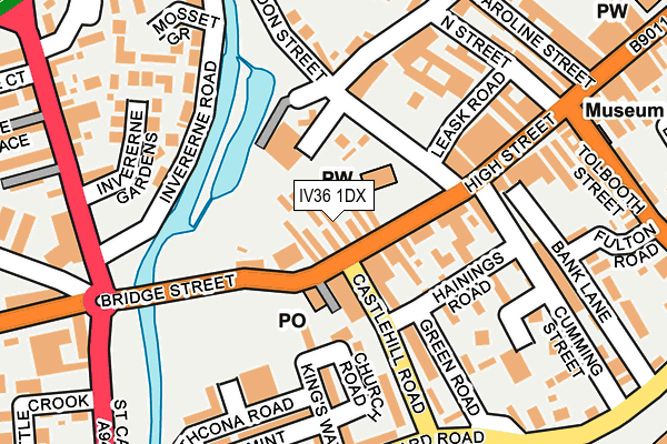 IV36 1DX map - OS OpenMap – Local (Ordnance Survey)
