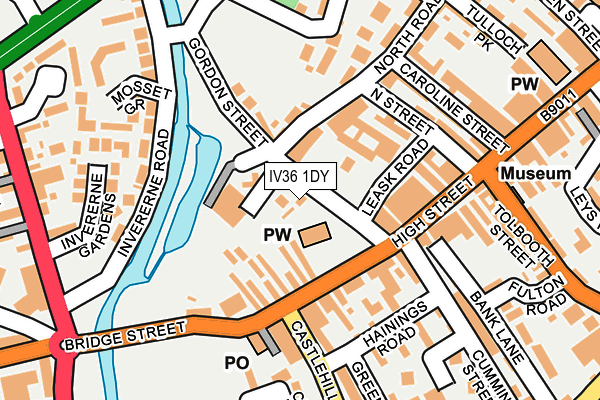 IV36 1DY map - OS OpenMap – Local (Ordnance Survey)