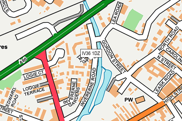 IV36 1DZ map - OS OpenMap – Local (Ordnance Survey)
