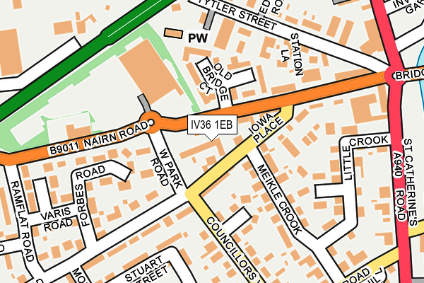 IV36 1EB map - OS OpenMap – Local (Ordnance Survey)