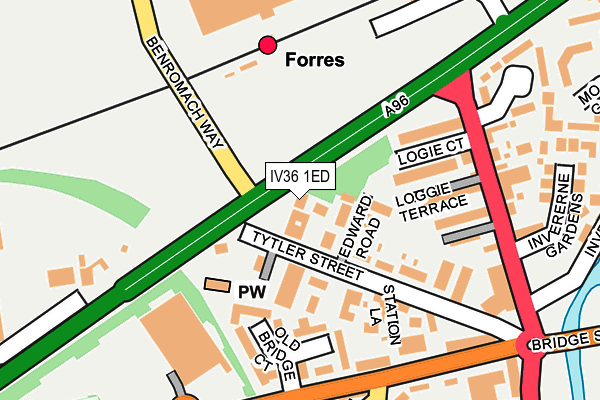 IV36 1ED map - OS OpenMap – Local (Ordnance Survey)