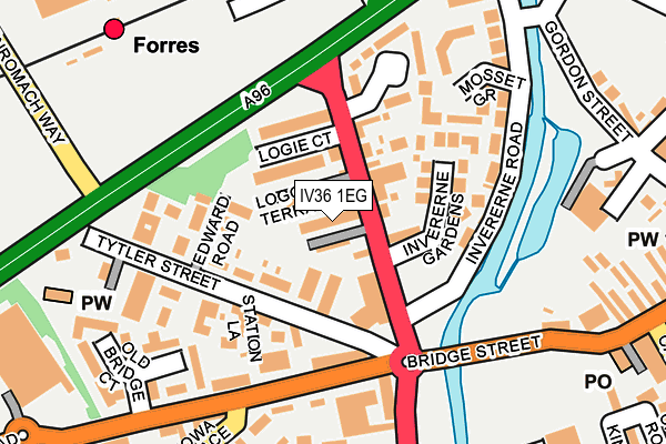 IV36 1EG map - OS OpenMap – Local (Ordnance Survey)