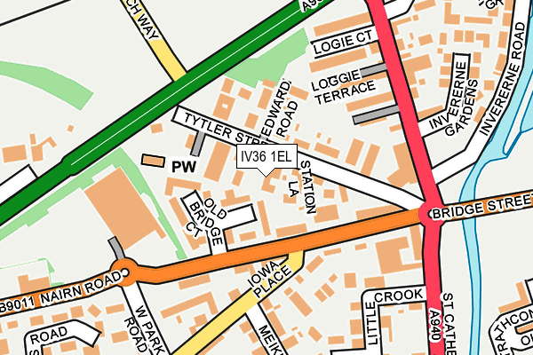 IV36 1EL map - OS OpenMap – Local (Ordnance Survey)