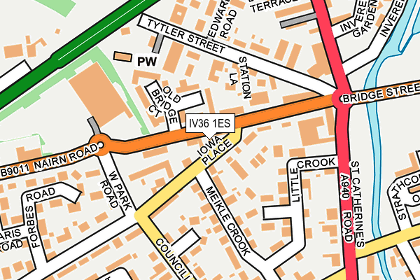 IV36 1ES map - OS OpenMap – Local (Ordnance Survey)