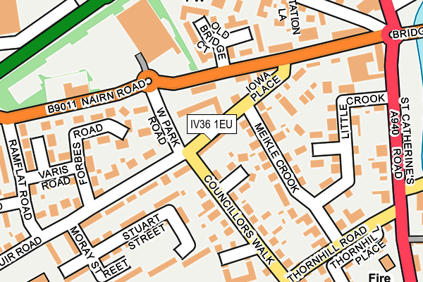 IV36 1EU map - OS OpenMap – Local (Ordnance Survey)