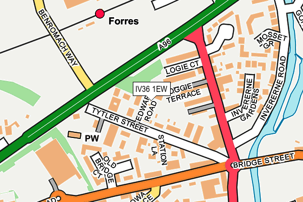 IV36 1EW map - OS OpenMap – Local (Ordnance Survey)