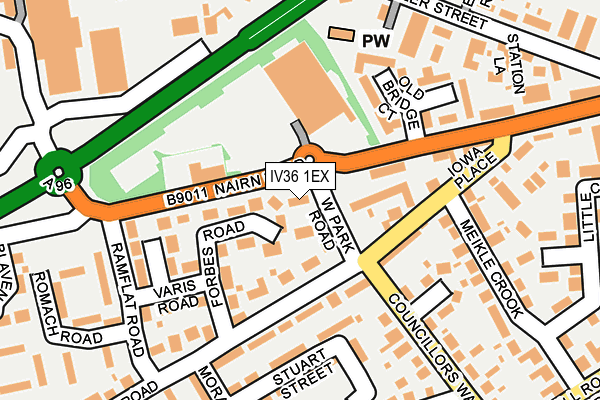 IV36 1EX map - OS OpenMap – Local (Ordnance Survey)