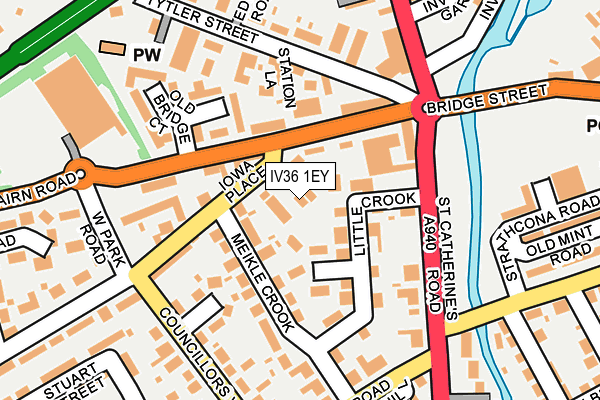IV36 1EY map - OS OpenMap – Local (Ordnance Survey)