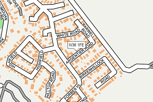 IV36 1FE map - OS OpenMap – Local (Ordnance Survey)