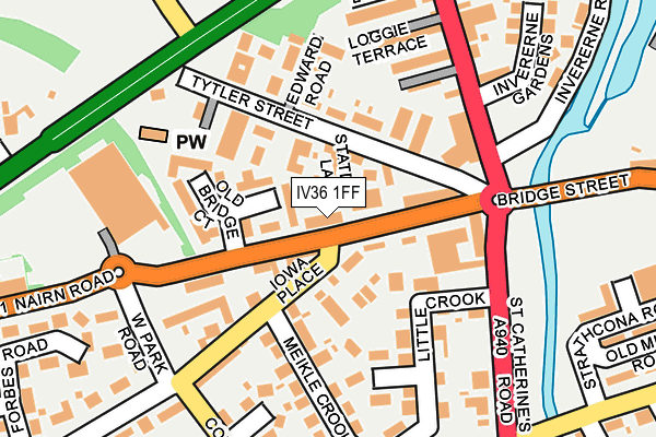 IV36 1FF map - OS OpenMap – Local (Ordnance Survey)