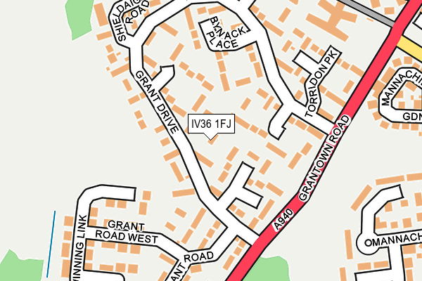 IV36 1FJ map - OS OpenMap – Local (Ordnance Survey)