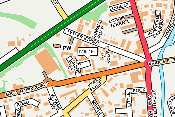 IV36 1FL map - OS OpenMap – Local (Ordnance Survey)