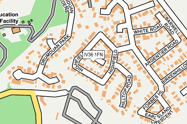IV36 1FN map - OS OpenMap – Local (Ordnance Survey)
