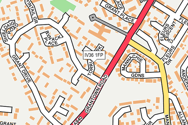 IV36 1FP map - OS OpenMap – Local (Ordnance Survey)