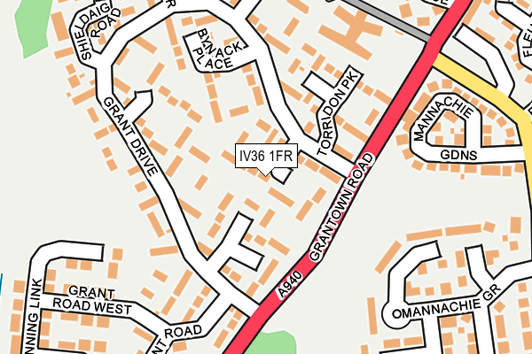 IV36 1FR map - OS OpenMap – Local (Ordnance Survey)