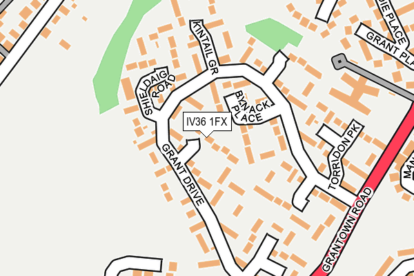 IV36 1FX map - OS OpenMap – Local (Ordnance Survey)