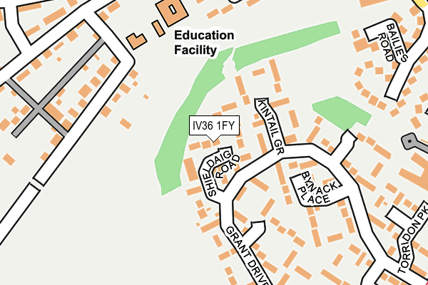 IV36 1FY map - OS OpenMap – Local (Ordnance Survey)