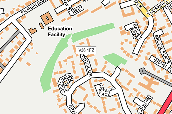 IV36 1FZ map - OS OpenMap – Local (Ordnance Survey)