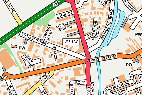 IV36 1GG map - OS OpenMap – Local (Ordnance Survey)