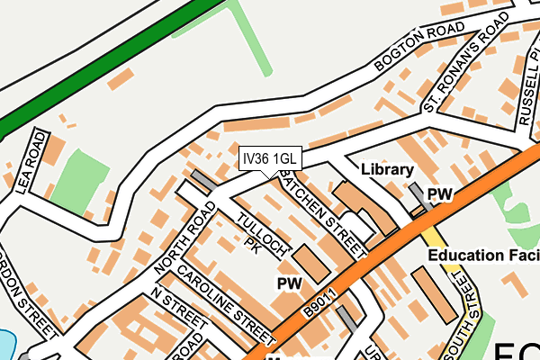 IV36 1GL map - OS OpenMap – Local (Ordnance Survey)