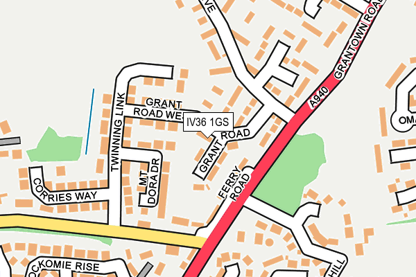 IV36 1GS map - OS OpenMap – Local (Ordnance Survey)
