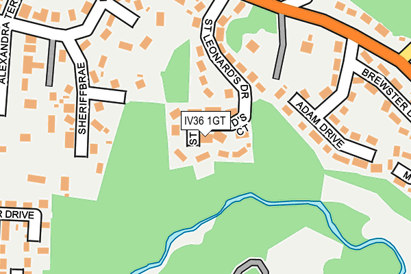 IV36 1GT map - OS OpenMap – Local (Ordnance Survey)