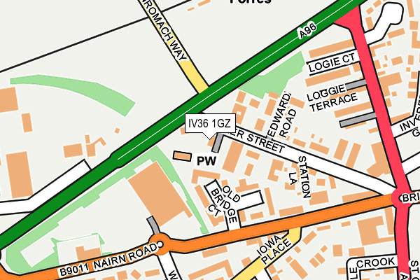 IV36 1GZ map - OS OpenMap – Local (Ordnance Survey)