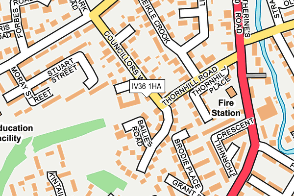 IV36 1HA map - OS OpenMap – Local (Ordnance Survey)