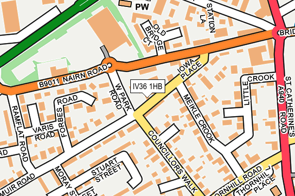 IV36 1HB map - OS OpenMap – Local (Ordnance Survey)