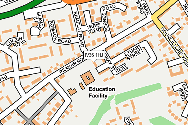 IV36 1HJ map - OS OpenMap – Local (Ordnance Survey)