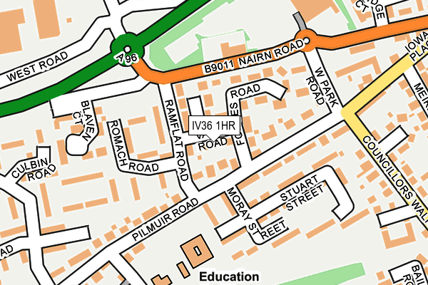 IV36 1HR map - OS OpenMap – Local (Ordnance Survey)